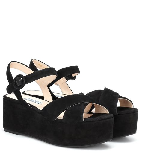 prada sport silver sandals|prada black suede platform sandals.